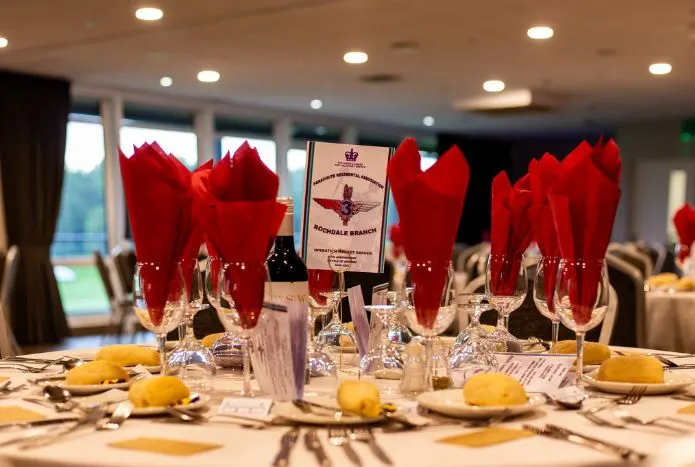 The Rochdale Parachute Regiment Association dinner table setting